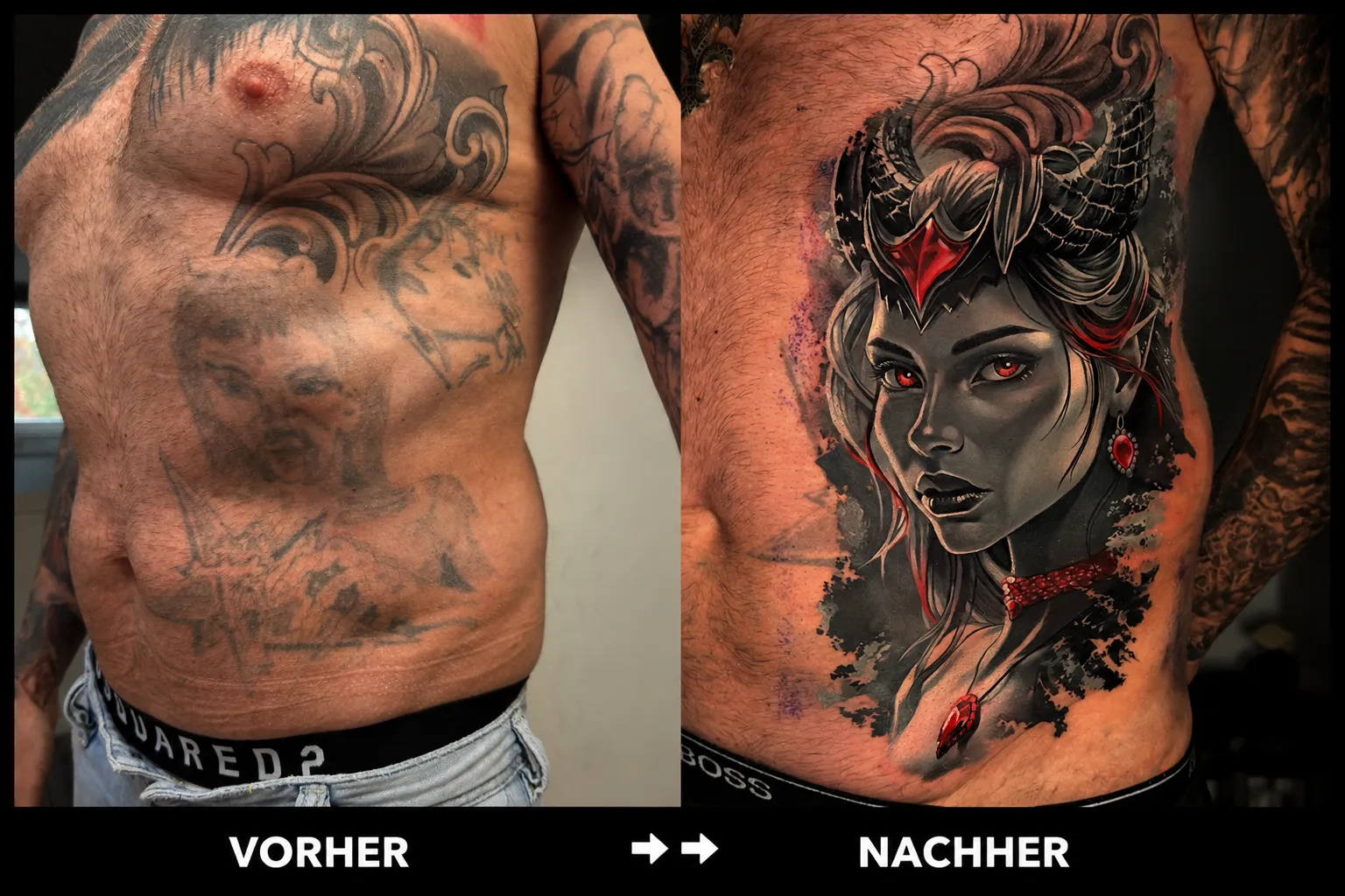 Cover-Up Tattoo Beispiel – 13 Tattoo Fürth & Nürnberg